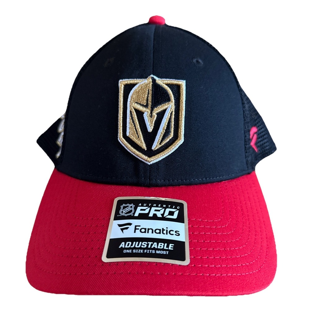 FANATICS NHL VEGAS GOLDEN KNIGHTS SNAPBACK MESH HAT MENS BLACK RED NEW